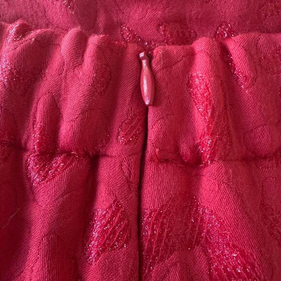 MAJE Jacquard Red Allover Tonal Leopard Pattern Skort Women’s Sz FR 36 / US 4 - Picture 9 of 14